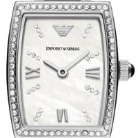 Emporio Armani Gianni T-Bar Quartz White Dial Silver Steel Strap Watch For Women - AR11405