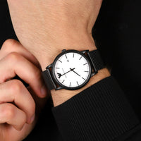 Emporio Armani Luigi White Dial Black Mesh Bracelet Watch For Men - AR11046