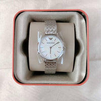 Emporio Armani Mother of Pearl Dial Silver Steel Strap Watch For Women - AR11112