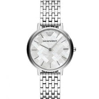 Emporio Armani Mother of Pearl Dial Silver Steel Strap Watch For Women - AR11112