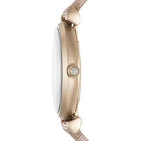 Emporio Armani Gianni T Bar Analog Silver Dial Beige Leather Strap Watch For Women - AR11127