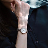 Emporio Armani Rosa Quartz Mother of Pearl White Dial Rose Gold Steel Strap Watch For Women - AR11355