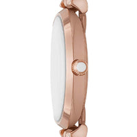 Emporio Armani Gianni T-Bar Analog Mother of Pearl Dial Blue Leather Strap Watch For Women - AR11468