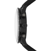 Emporio Armani Claudio Chronograph Black Dial Black Leather Strap Watch For Men - AR11483
