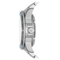 Emporio Armani Meccanico Automatic Blue Dial Silver Steel Strap Watch For Men - AR60059