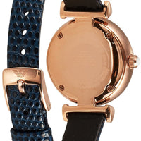 Emporio Armani Gianni T-Bar Analog Mother of Pearl Dial Blue Leather Strap Watch For Women - AR11468
