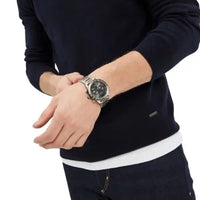 Emporio Armani Chronograph Grey Dial Two Tone Steel Strap Watch For Men - AR11391