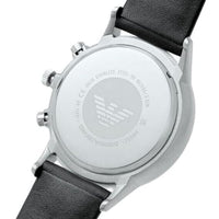 Emporio Armani Giovanni Chronograph Black Dial Black Leather Strap Watch For Men - AR11431