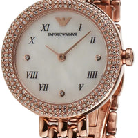 Emporio Armani Rosa Quartz Mother of Pearl White Dial Rose Gold Steel Strap Watch For Women - AR11355