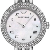 Emporio Armani Rosa Quartz White Dial Silver Steel Strap Watch For Women - AR11354