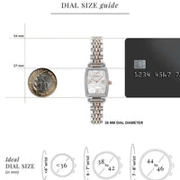 Emporio Armani Gianni T Bar White Mother Of Pearl Dial Two Tone Steel Strap Watch For Women - AR11519