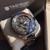 Tag Heuer Formula 1 Chronograph Indy 500 Special Edition Grey Dial Silver Steel Strap Watch for Men - CAZ1016.EB0058