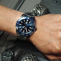 Tag Heuer Aquaracer Blue Dial Quartz Silver Steel Strap Watch for Men - WAY111C.BA0928