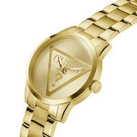 Guess Gents Badge Gold Tone Stainless Steel Watch GW0782G1