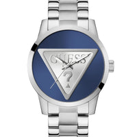 Guess Gents Badge Silver Tone Stainless Steel Watch GW0782G3