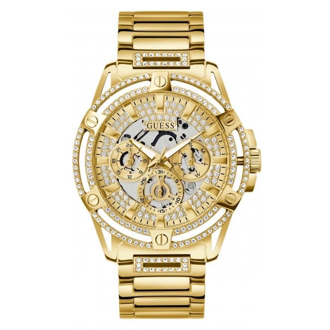 Guess Gents King Stainless Steel Gold Tone Watch GW0497G2