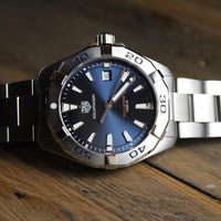 Tag Heuer Aquaracer Blue Dial Silver Steel Strap Watch for Men - WBD1112.BA0928