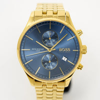 Hugo Boss Men's Watch Associate Yellow Gold Blue HB1513841