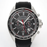 Hugo Boss Men's Watch Chronograph Black Driver Fabric Leather HB1513087