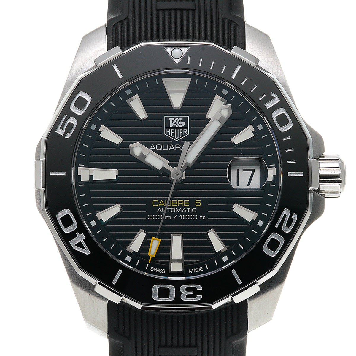 Tag Heuer Aquaracer Calibre 5 Automatic Black Dial Black Rubber Strap Watch for Men -  WAY211A.FT6151