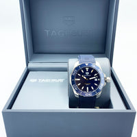 Tag Heuer Aquaracer Blue Dial Blue Rubber Strap Watch for Men - WAY111C.FT6155