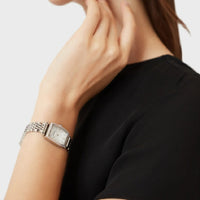 Emporio Armani Gianni T-Bar Quartz White Dial Silver Steel Strap Watch For Women - AR11405