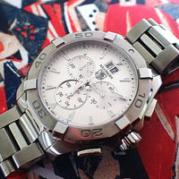 Tag Heuer Aquaracer White Dial Silver Steel Strap Watch for Men - CAY1111.BA0927