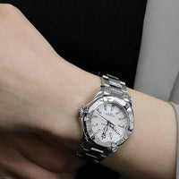 Tag Heuer Aquaracer Mother of Pearl Dial Silver Steel Strap Watch for Women - WBD131A.BA0748