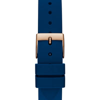 Guess Ladies Glitz Plaque Rose Gold Tone Silicone Watch GW0745L4