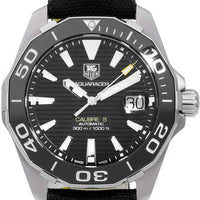 Tag Heuer Aquaracer Calibre 5 Automatic Black Dial Black Nylon Strap Watch for Men - WAY211A.FC6362