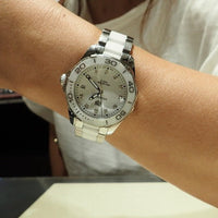 Tag Heuer Aquaracer Diamonds White Dial Two Tone Steel Strap Watch for Women - WAY131D.BA0914