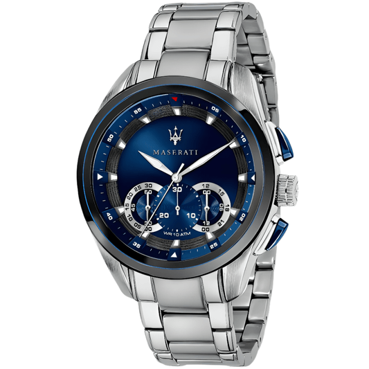 Maserati R8873612014 Traguardo Chronograph Blue Dial Men's Watch