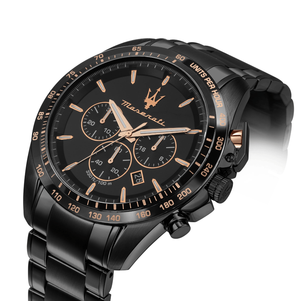 Maserati R8873612048 Traguardo Chronograph Black Dial Men's Watch