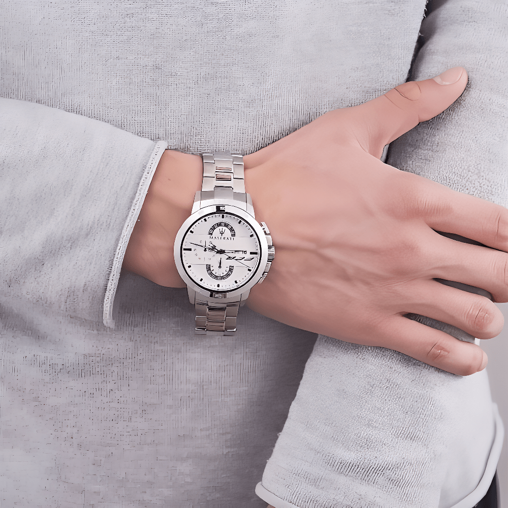 Maserati R8873619004 Ingegno Chronograph White Dial Men's Watch