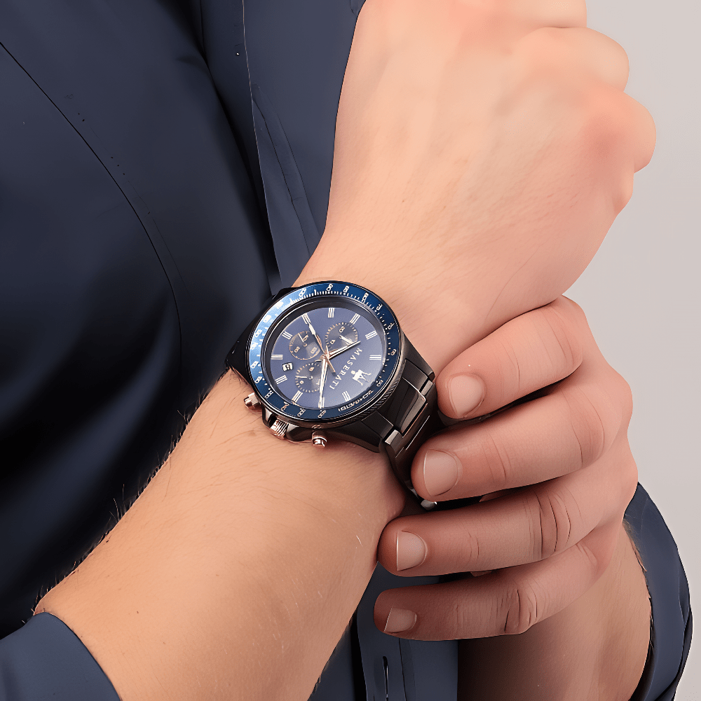 Maserati R8873640001 Sfida Chronograph Blue Dial Men's Watch