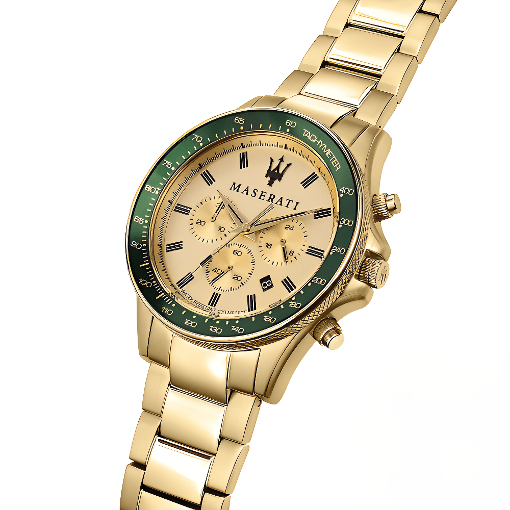 Maserati R8873640005 Sfida Chronograph Gold Dial Men's Watch