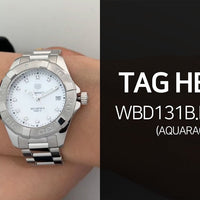 Tag Heuer Aquaracer Diamonds Mother of Pearl Dial Silver Steel Strap Watch for Women - WBD131B.BA0748