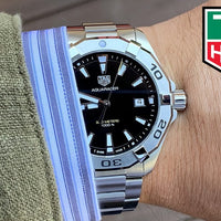 Tag Heuer Aquaracer Black Dial Silver Steel Strap Watch for Men - WBD1110.BA0928