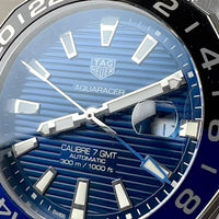 Tag Heuer Aquaracer GMT Calibre 6 Automatic Blue Dial Silver Steel Strap Watch for Men - WAY201T.BA0927