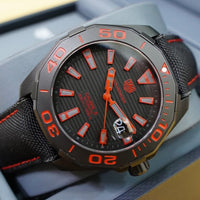 Tag Heuer Aquaracer Caliber 5 Black Dial Black Nylon Strap Watch for Men - WAY208A.FC6381