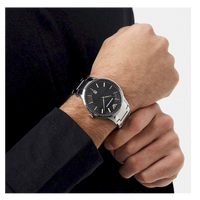 Emporio Armani Renato Quartz Black Dial Silver Steel Strap Watch For Men - AR11181