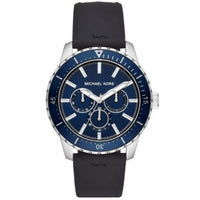 Michael Kors MK7160  Men's Cunningham Black Silicone Blue Dial 44mm Watch