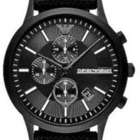 Emporio Armani Renato Chronograph Black Dial Black Nylon Strap Watch For Men - AR11457