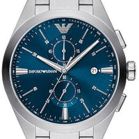 Emporio Armani Claudio Chronograph Blue Dial Silver Steel Strap Watch For Men - AR11541