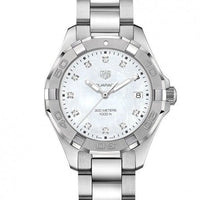 Tag Heuer Aquaracer Diamonds Mother of Pearl Dial Silver Steel Strap Watch for Women - WBD131B.BA0748