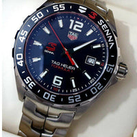 Tag Heuer Formula 1 Senna Limited Edition Black Dial Silver Steel Strap Watch for Men - WAZ1012.BA0883