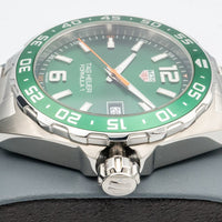 Tag Heuer Formula 1 Quartz Green Dial Silver Steel Strap Watch for Men - WAZ1017.BA0842