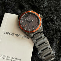 Emporio Armani Sigma Quartz Grey Dial Grey Steel Strap Watch For Men - AR11178