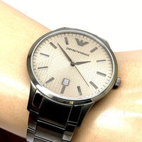 Emporio Armani Renato Quartz Grey Dial Grey Steel Strap Watch For Men - AR11120