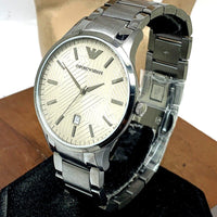 Emporio Armani Renato Quartz Grey Dial Grey Steel Strap Watch For Men - AR11120